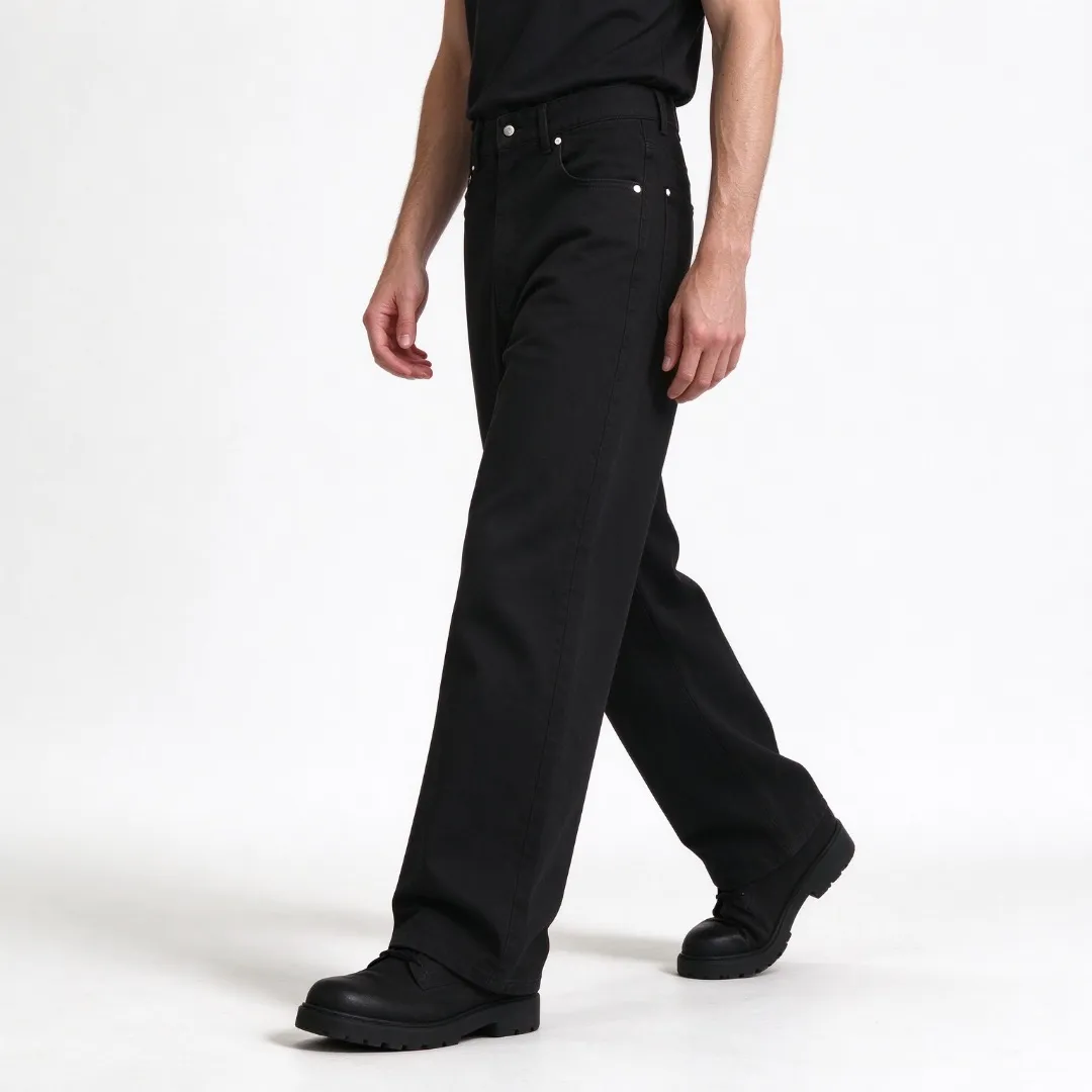 Louis Vuitton studded solid color straight leg trousers
